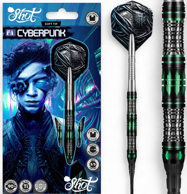 AI Cyberpunk Soft Tip Dart Set-90% Tungsten Barrels-20gm