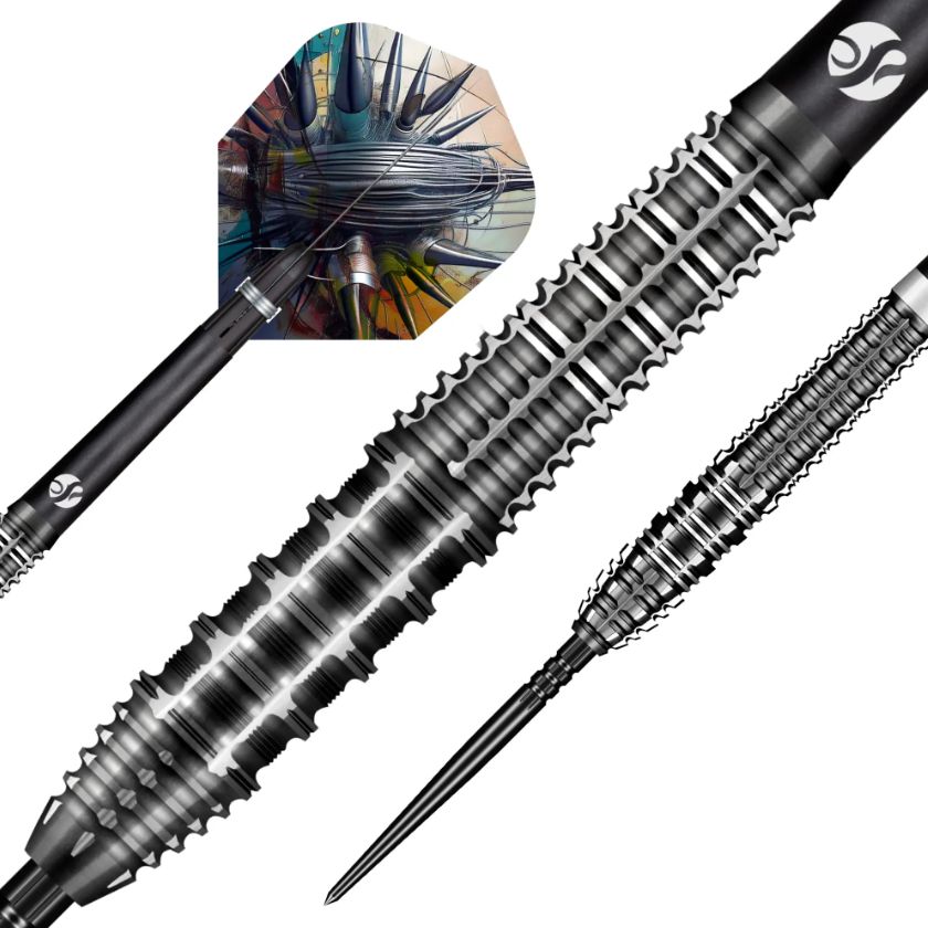 Gnarly Rippah Steel Tip Dart Set-90% Tungsten Barrels-22gm