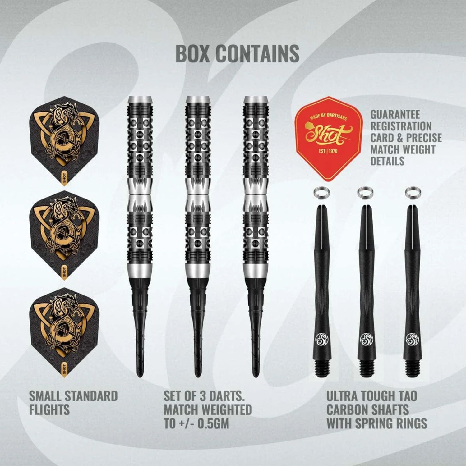 Viking Wolf Soft Tip Dart Set-90% Tungsten Barrels-20gm