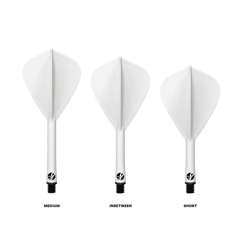 Flight Deck-One Piece Dart Flight and Shaft System-White-Kite Shape-Shot