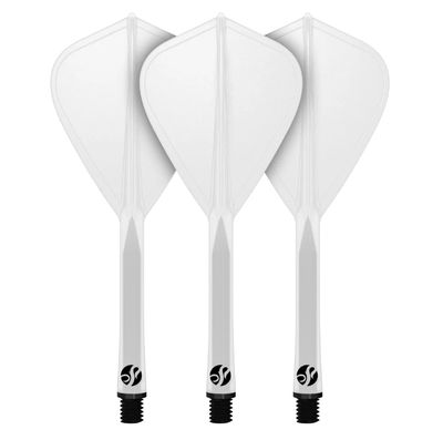 Flight Deck-One Piece Dart Flight and Shaft System-Clear-Kite Shape-Inbetween