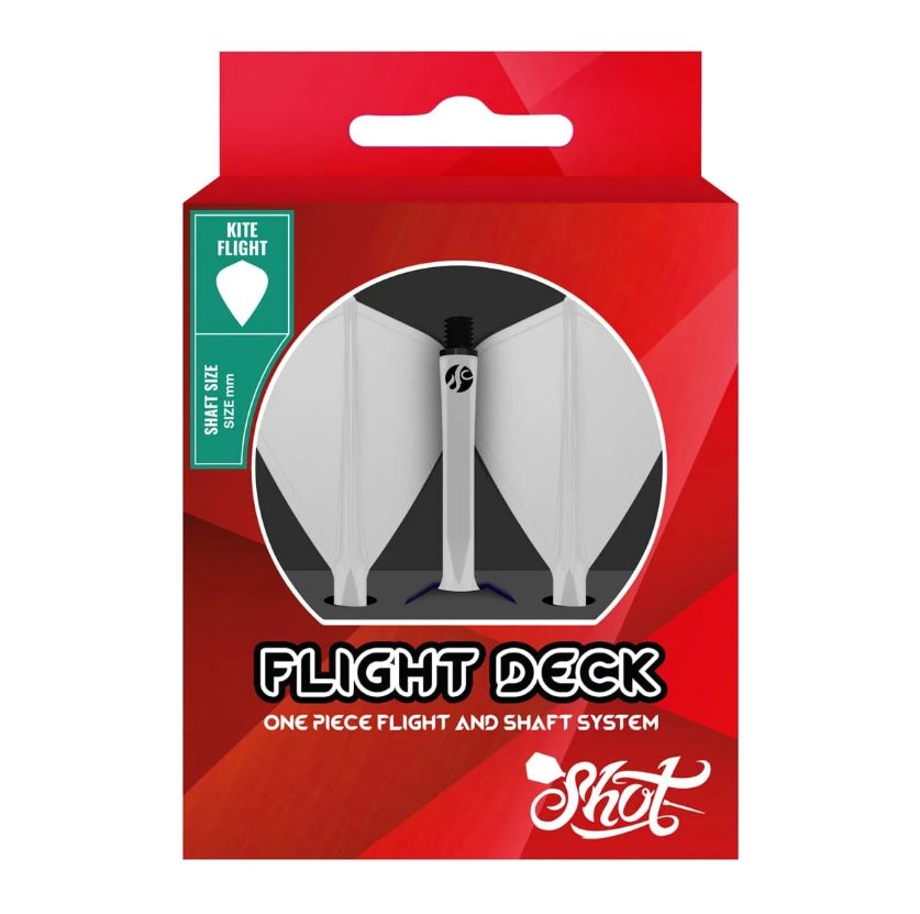 Flight Deck-One Piece Dart Flight and Shaft System-Clear-Kite Shape-Inbetween