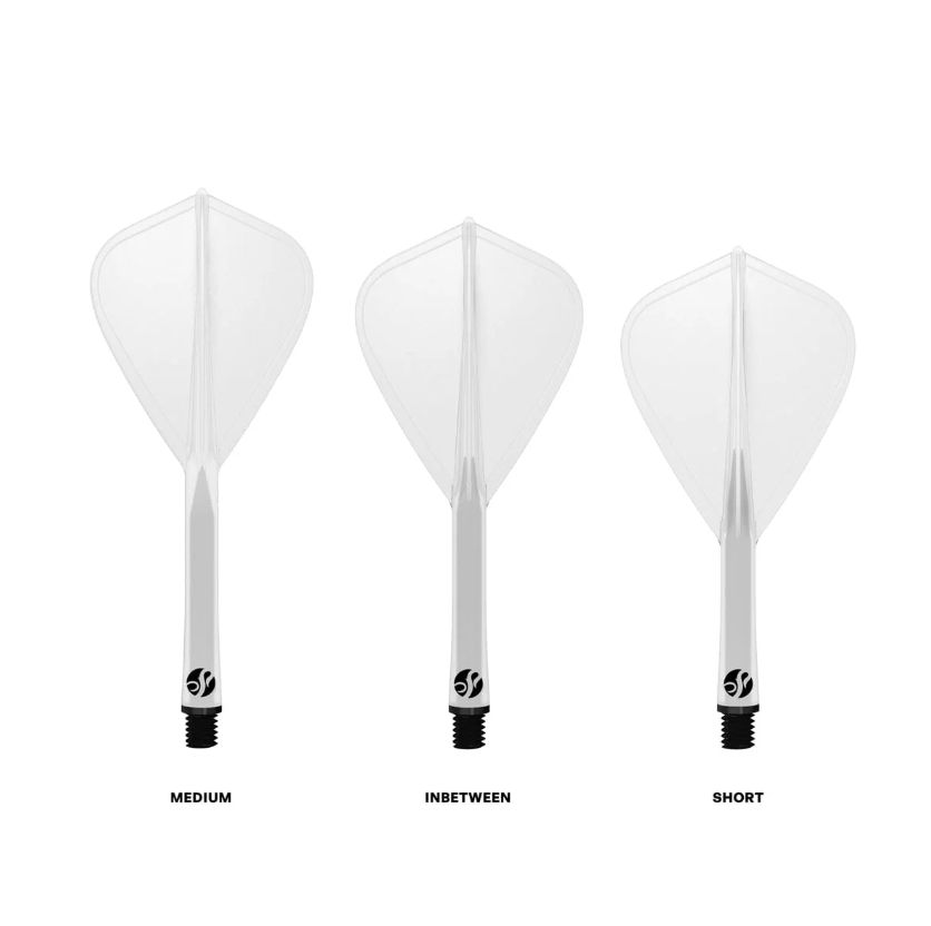 Flight Deck-One Piece Dart Flight and Shaft System-Clear-Kite Shape-Inbetween