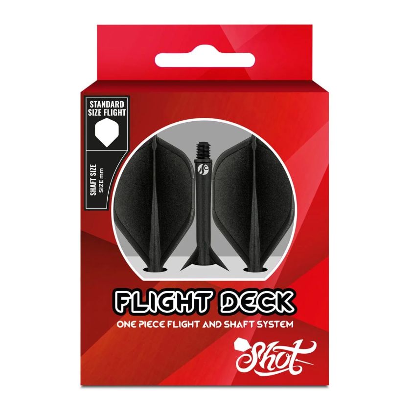 Flight Deck-One Piece Dart Flight and Shaft System-Black-Short