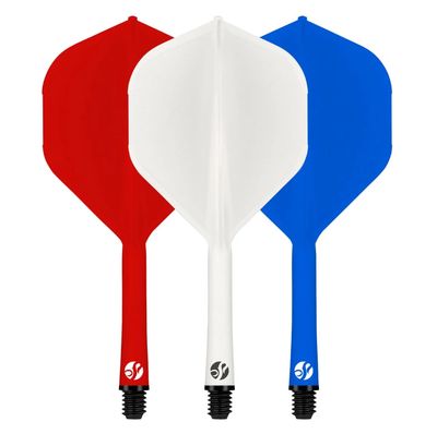 Flight Deck-One Piece Dart Flight and Shaft System-Tricolor-Medium