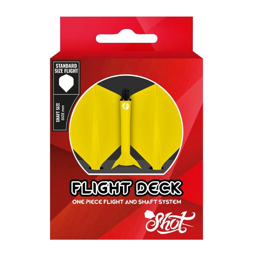 Flight Deck-One Piece Dart Flight and Shaft System-Yellow-Short