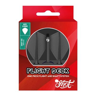Flight Deck-One Piece Dart Flight and Shaft System-Black-Kite Shape-Inbetween