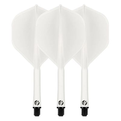 Flight Deck-One Piece Dart Flight and Shaft System-White-Short