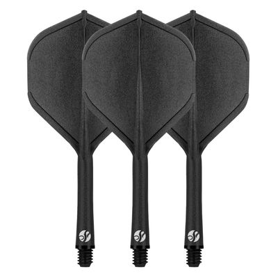 Flight Deck-One Piece Dart Flight and Shaft System-Black-Medium