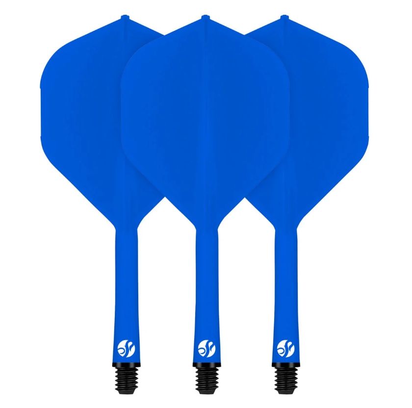 Flight Deck-One Piece Dart Flight and Shaft System-Blue-Medium