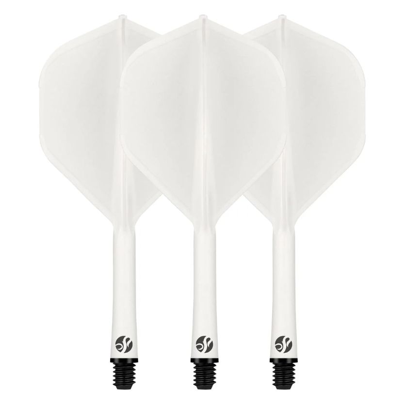 Flight Deck-One Piece Dart Flight and Shaft System-White-Medium