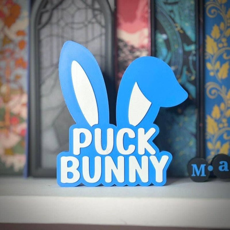 3d Printed Puck Bunny Shelf Sign