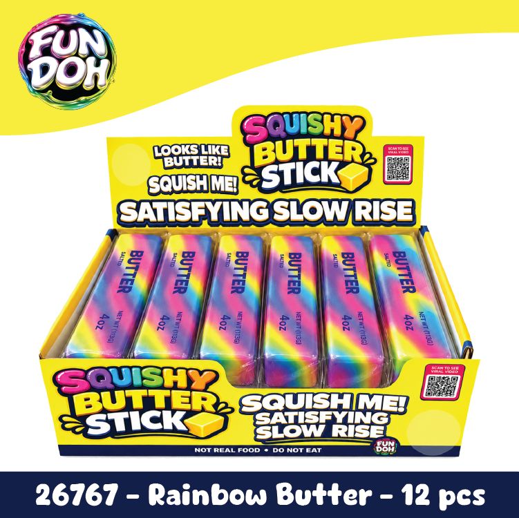 Fun Doh Rainbow Butter Slow Rise Squishy - 12/Display: Wholesale Price