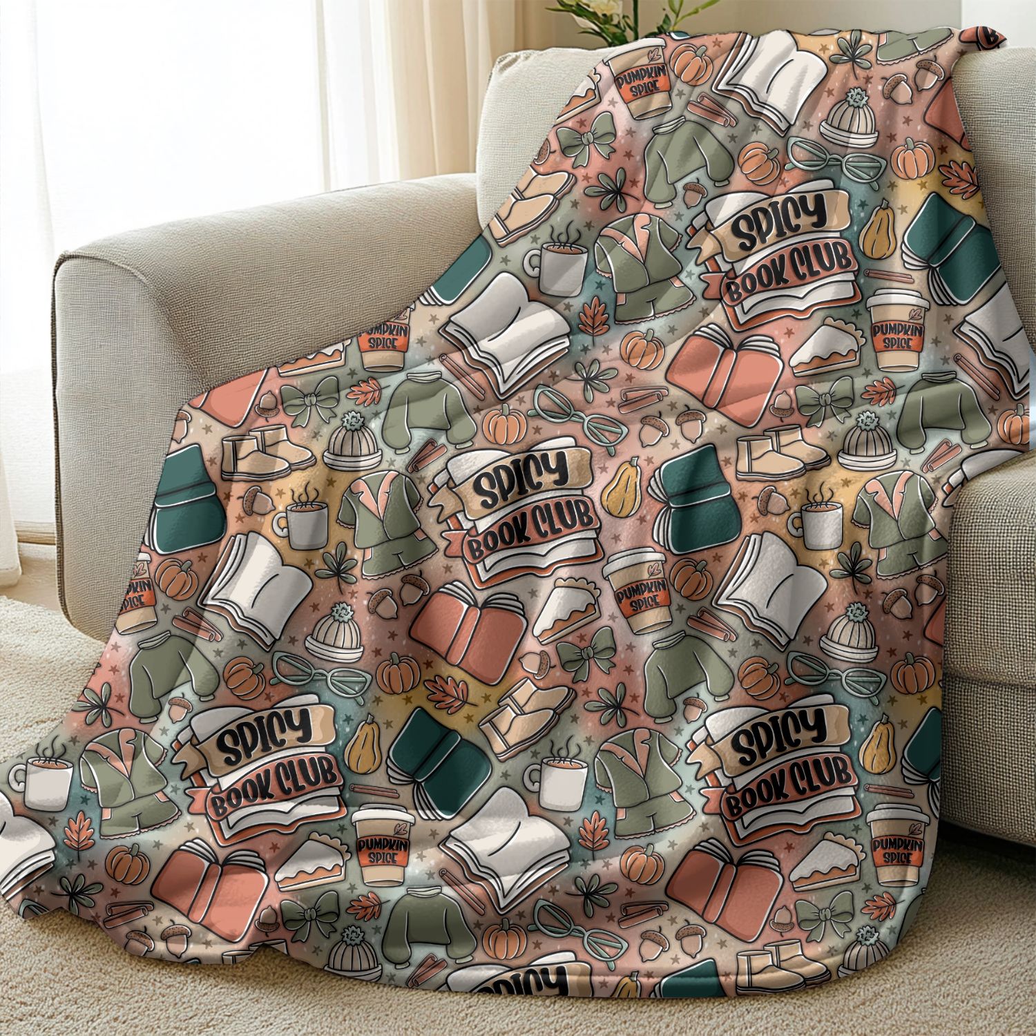Spicy Book Club Fall Blanket