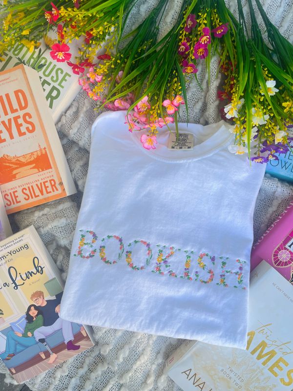 Bookish Floral T-shirt: White / L