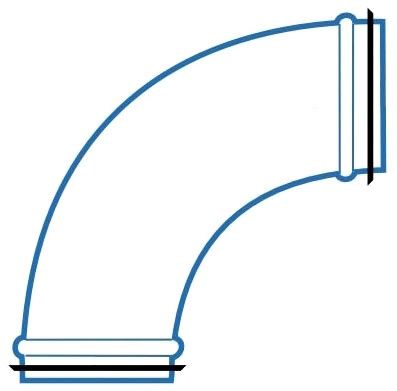 8" x 8", 90D, Galvanized Steel, Single Wall, Pressed, Sheet Metal Duct Elbow