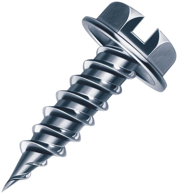 #8 x 3/4", 1000 per Pack, Zinc Plated, Hex Washer, Slotted, Heat Treated, Self-Piercing Sheet Metal Screw