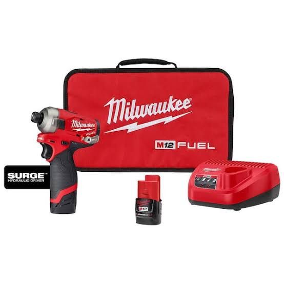 M12 FUEL 1/4 in. Hex Impact Driver Compact Kit w/Two 2.0Ah Batteries, Bag