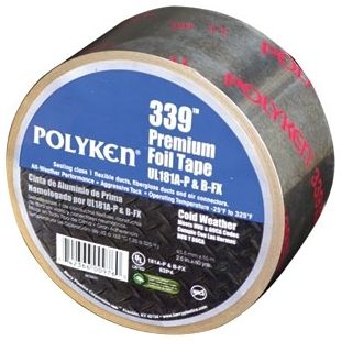 2.5" x 60 Yd x 4.9 Mil, 25 Lb-Inch, Aluminum Foil Backing, Cold Weather Acrylic Adhesive, Foil Tape