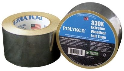 48 MM x 46 M x 3.5 Mil, 14 Lb-Inch, Aluminum Foil Backing/Carrier, Natural Acrylic Adhesive, Polycoated Natural Kraft Paper Liner, Premium Extreme Weather Foil Tape