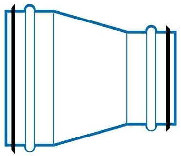 Spiral Reducer 10" x 8", Galvanized Steel, Single Wall, Pressed, Sheet Metal Duct Reducer