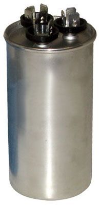 25/3 Mfd 2" x 3.625",  440 VAC 50/60 Hz, Aluminum Case, 2-Section Round, Motor Run Capacitor