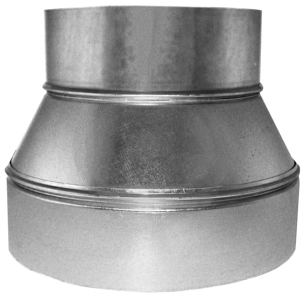 9" x 8" Reducer, Hot Dip Galvanized Steel, 3-Piece, Round, Sheet Metal Duct Reducer