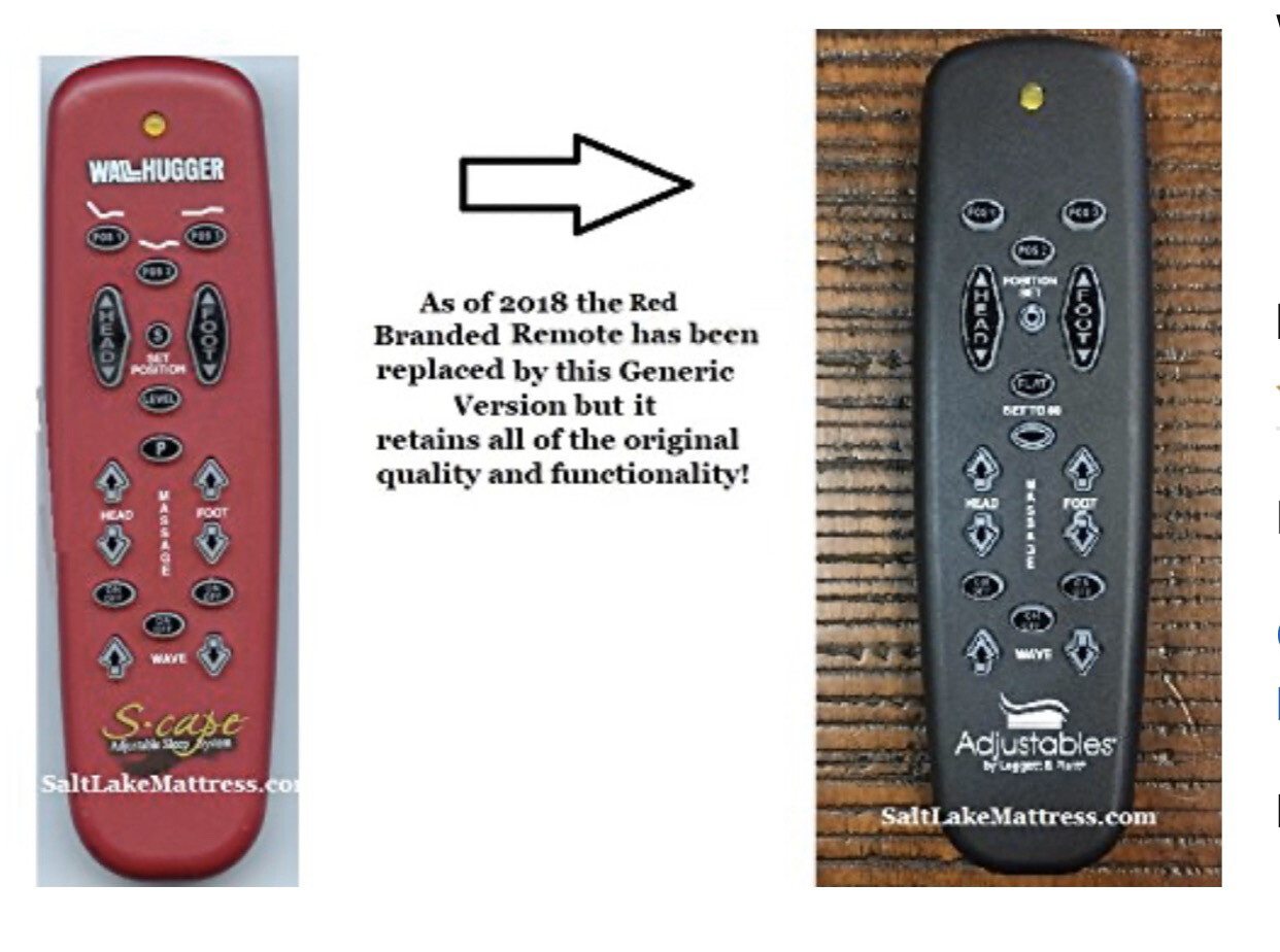 Leggett and Platt Wallhugger S-Cape (New Black Version) Old Gen E-95 WRLS 2 VIB Raven Remote