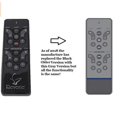 Reverie RC-WM-103, RC-WM-107, RC-WM-108 and Select Model RC-WM-103 Orthomattress Rcwm103 (buttons Must Match Exactly) ERC108 Replacement Remote