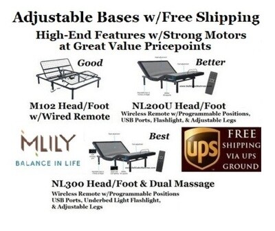 Mlily Adjustable Bed Bases w/Free UPS Shipping (Does not include inside delivery)