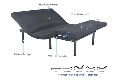 Mlily Adjustables M200 Full Size 750lb Capacity Adjustable Bed w/Free Shipping