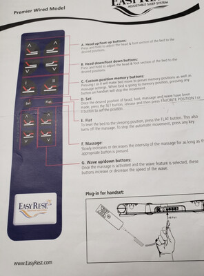 Linak Or Easy Rest Easyrest Premier Wired (Now New Wireless Version - See Pics) Remote and Wireless Adapter by Leggett and Platt (We Have a Few Corded Remotes Left For $150 Less)