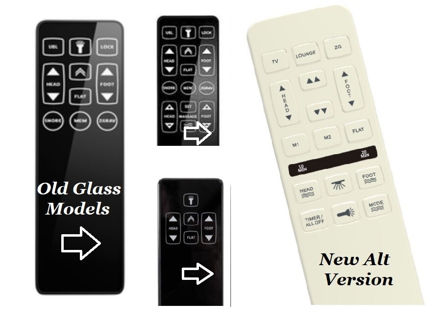 Leggett &amp; Platt Scape/Simplicity/BasX HF Alt Version w/Physical Buttons- Replacement for Glass Front Original Remotes PN: 1900054