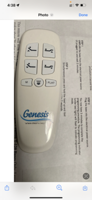 Replacement White Wireless Remote Compatible with BedTech BT2500 Or Genesis (Bed Tech 2500) Bases