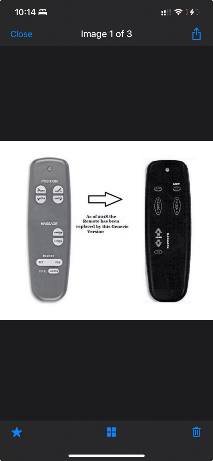 Leggett BASIC ONE VIBE Remote Compatible with Old Generation E02 -K1, E91SS, Certain Sealy, Sleep Comfort &amp; Lifestyles Silhouette and Other Models (see Pics)
