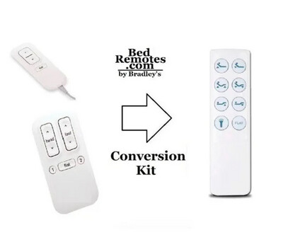 Replacement Conversion Kit (Must Switch Control Box- We Provide Instructions) Compatible w/Tempurpedic Ergo Plus TES or Up Bases-Used for a lost/broken remote. 8 Button Backlit Remote NO PRESETS/FLAT