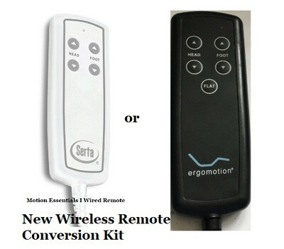 Serta Motion Essentials 1.0 or Motion Perfect 1.0 or Nuflex Softide Ergomotion 400 Series (New White Wireless Version) 2 Pc Conversion Kit Replacement Remote