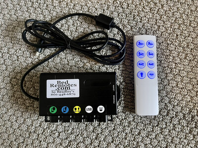 Ergomotion E4 or Tempur (must Match Picture Exactly) WIRED 2 Piece Conversion Kit- New Wireless White Remote &amp; Control Box, See Pics