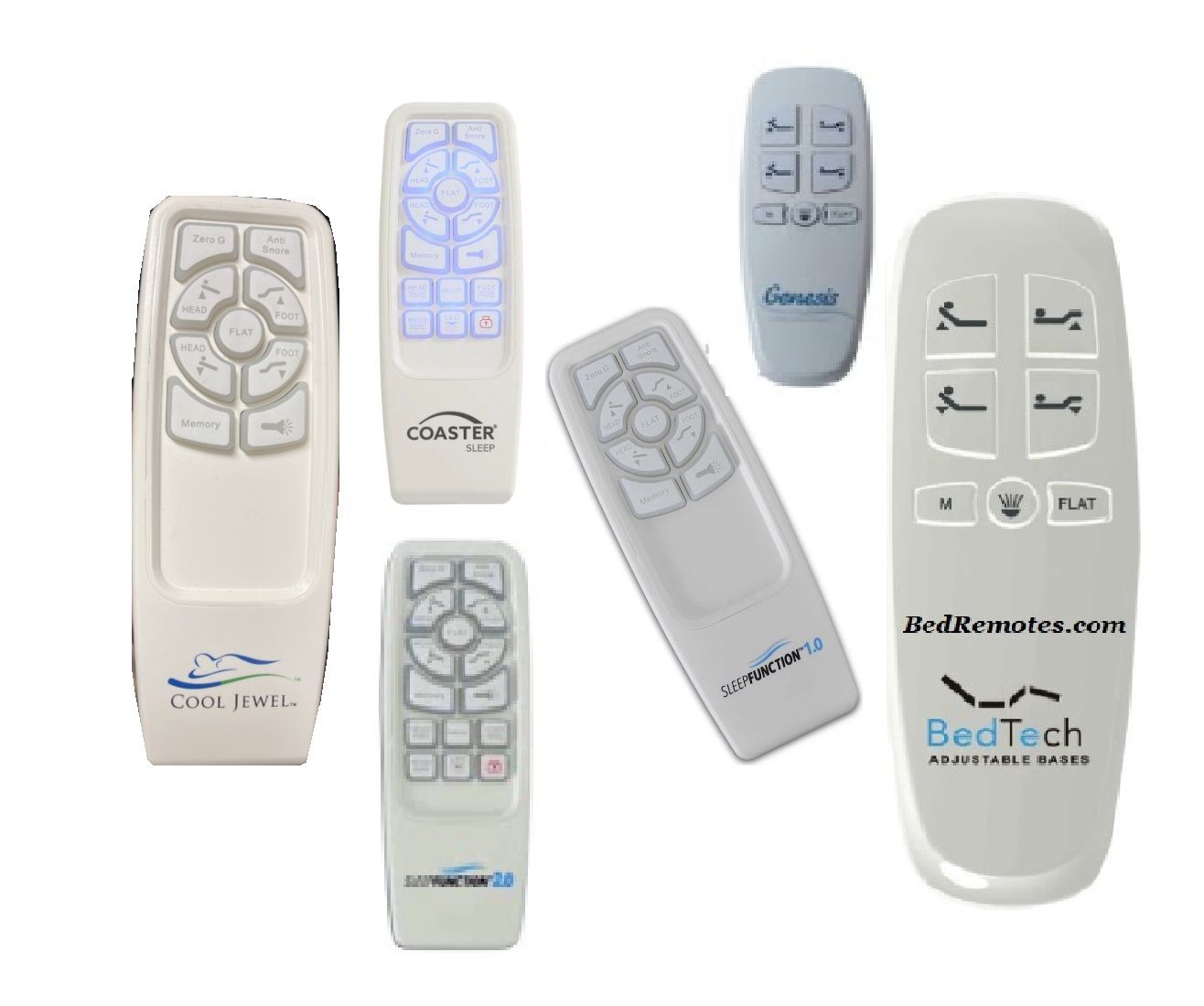 Replacement White Remote Compatible with Richmat HJH85B Cool Jewel, Select Genesis and Coaster, And Sleep Function 1.0 - Works With HJC18 No Massage Control Boxes