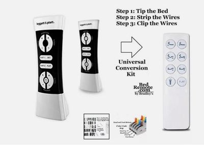 Conversion Kit 2 Piece For the Leggett &amp; Platt S-Cape (scape) 1.0, 1.0+ 500, or Simplicity 2.0 Remote -See Pictures. New Control Box &amp; White Remote (this Kit Requires Cutting Cables)No Massage/Presets