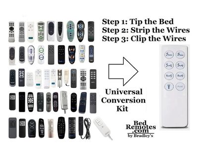 6 Button BASIC MODEL Remote/Universal Conversion Kit for Adjustable Beds (Your Motors must be 24v-29v) -Used for a lost remote. Head Up/Down Foot Up/Down. Backlit- White Version Remote