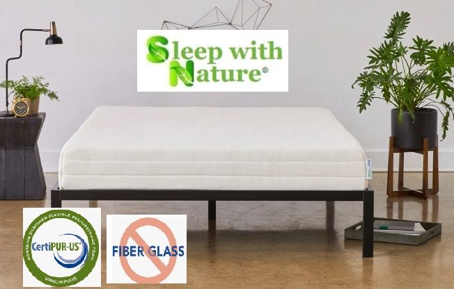 Sleep With Nature USDA Organic All-Foam 8&quot; Mattress (Medium or Med. Firm) Wool and Cotton Pocket. NO FIBERGLASS or Silica Glass Fiber Material! Free Shipping