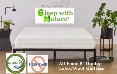 Sleep with Nature All Foam 8&quot; Dunlop Mattress with Avail. Plush Topper