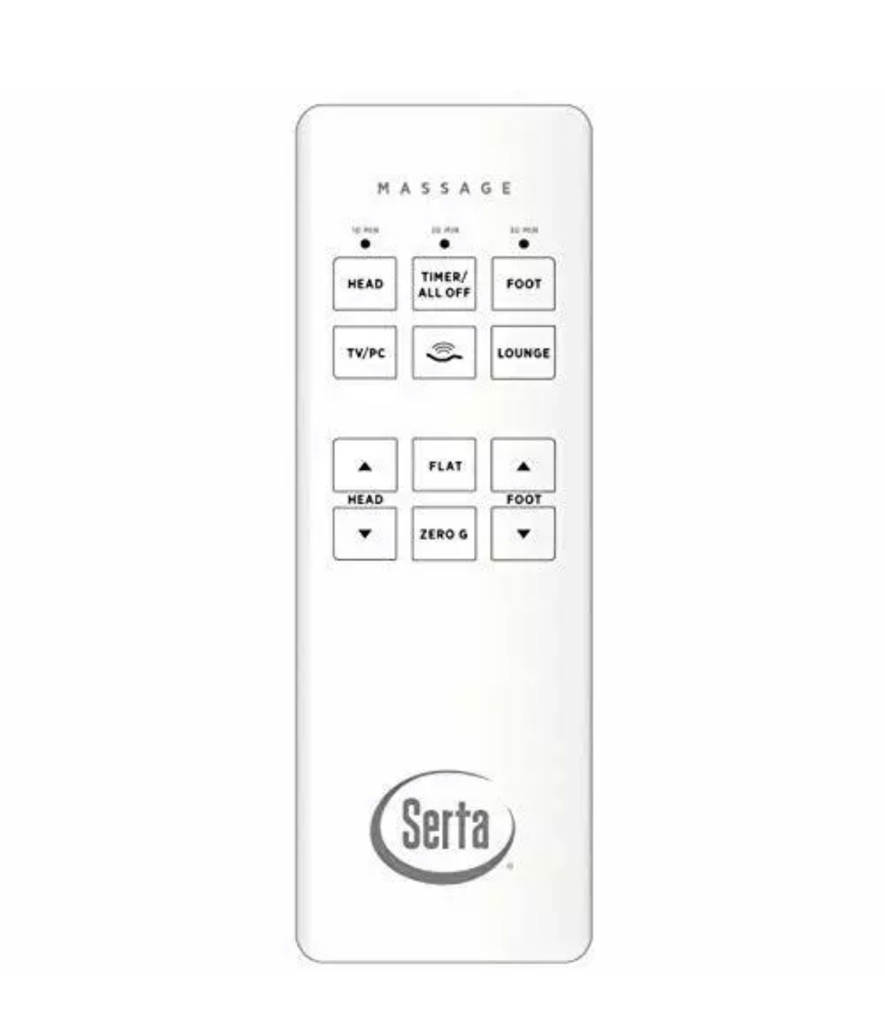 Grey Serta Logo Remote with 3 Extra Presets- Replacement Compatible with Serta Motion Perfect 2.0