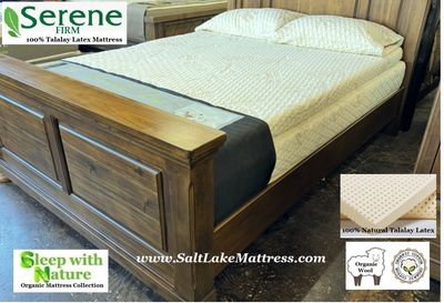 Sleep With Nature 100% Natural Talalay or USDA Organic All-Foam 7&quot; Mattress (Medium or Firm) Wool and Cotton Cover. NO FIBERGLASS or Silica Glass Fiber Material! Free Shipping