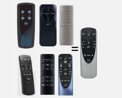 Replacement Wireless Remote Compatible with  Beautyrest Smartmotion 2.0 or 3.0 Beds (Smart Motion) Grey Remote Shown Right