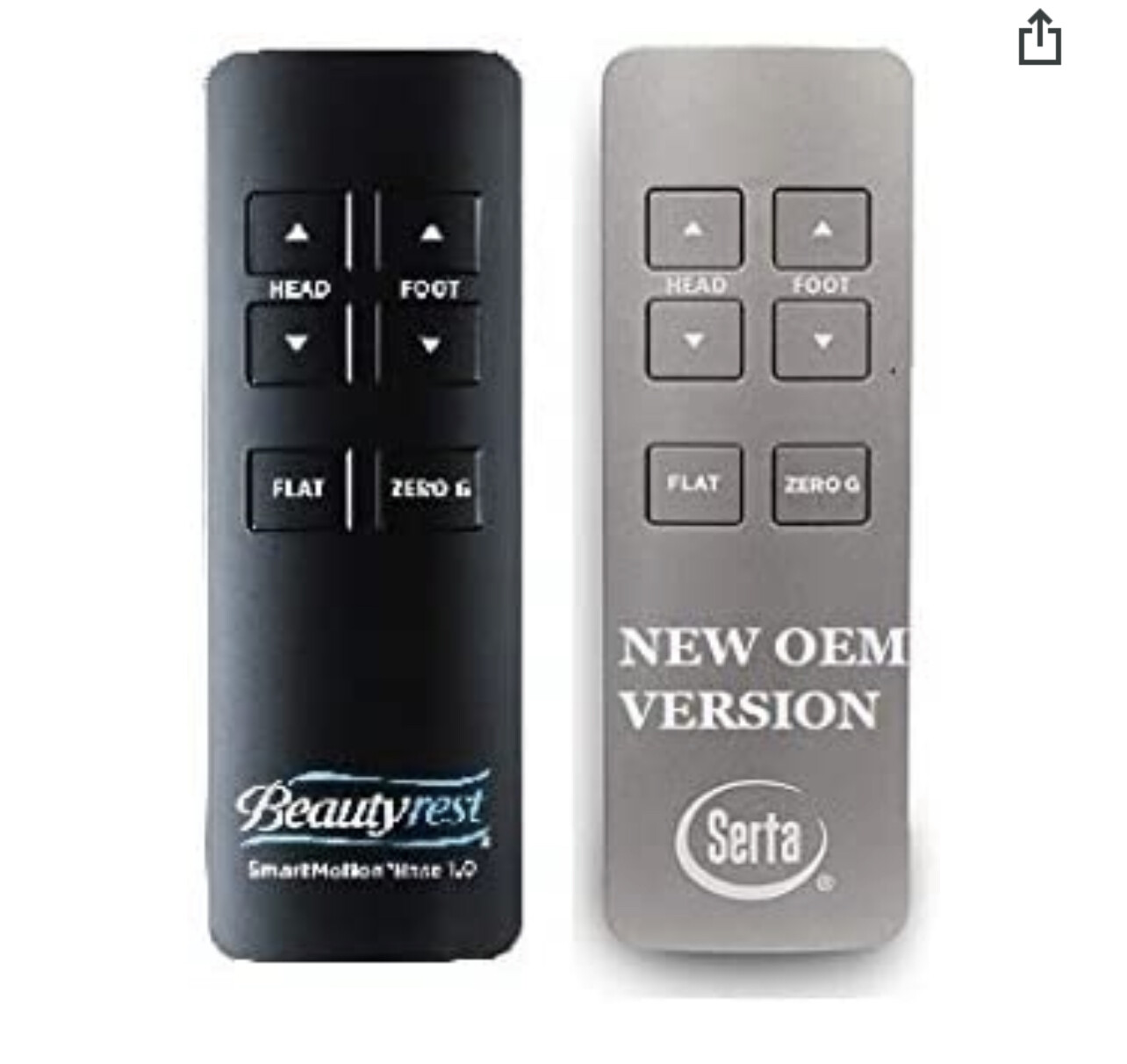 Replacement Wireless Remote Compatible with  Beautyrest Smartmotion 1.0 (New Serta Grey Remote) Smart Motion Bases