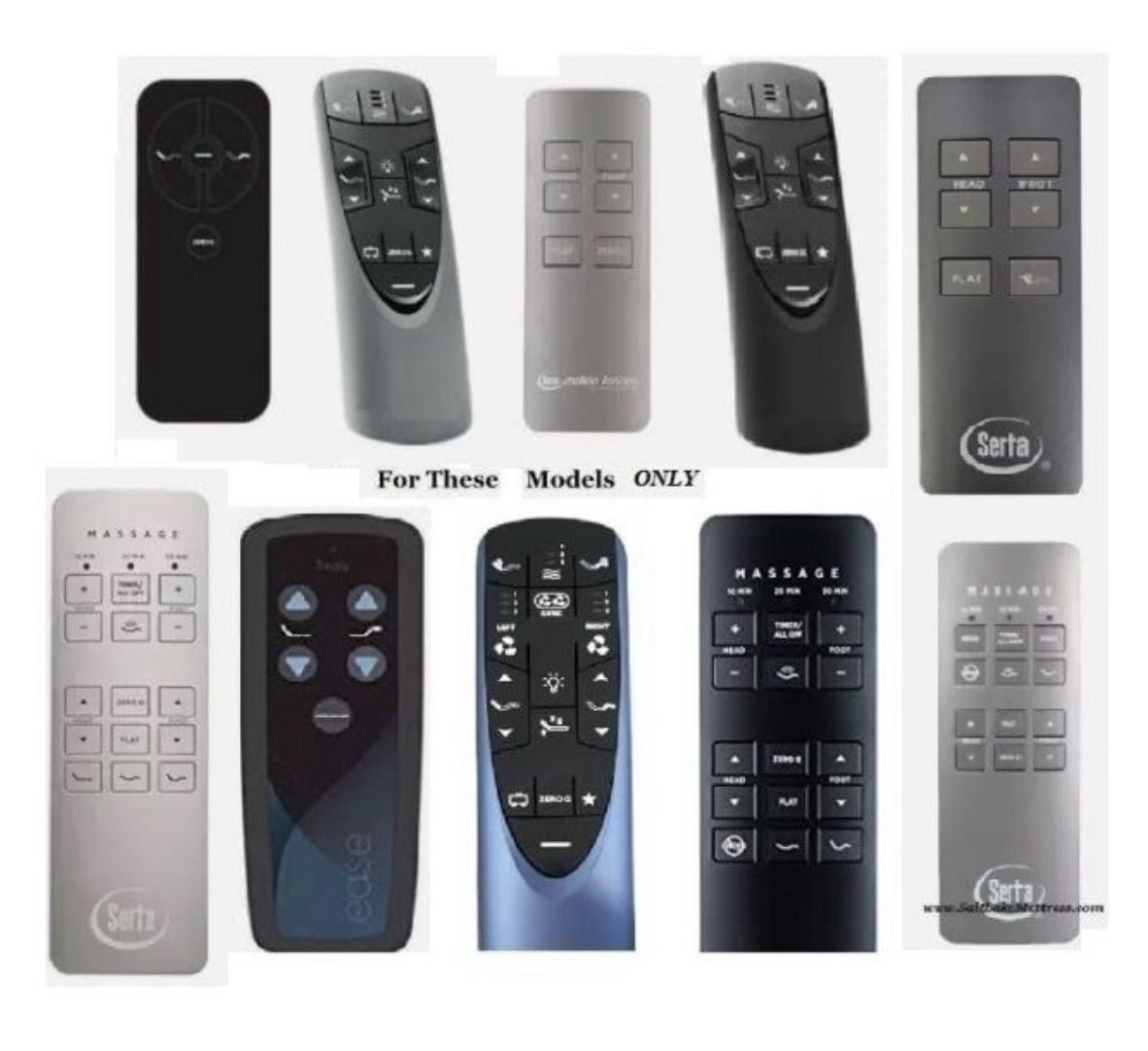 Serta Motion 3+ Essentials, Ergo, Extend, Custom, Smartmotion, Plus, 2.0+ Perfect, Rio, Okin or Kesson Value Priced Wireless Remote (New Black Value Version Shown 2nd Picture)