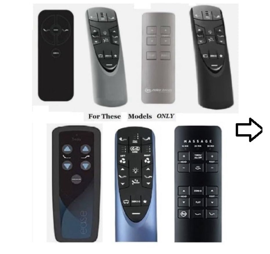 Replacement Remote Compatible with Tempurpedic Ergo Power or Extend Remote Conversion - New Black Value Version