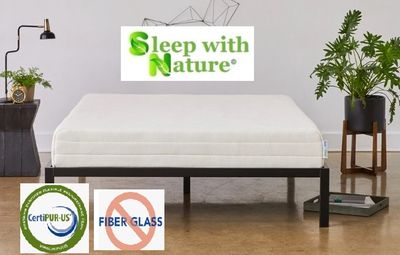 Sleep With Nature 100% Natural Talalay or USDA Organic All-Foam Latex 7" Mattress (Medium or Firm) New Zealand Wool and Cotton Cover. NO FIBERGLASS or Silica Fibers! Free Shipping- Made in USA